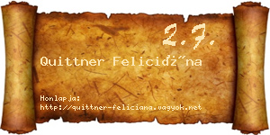 Quittner Feliciána névjegykártya